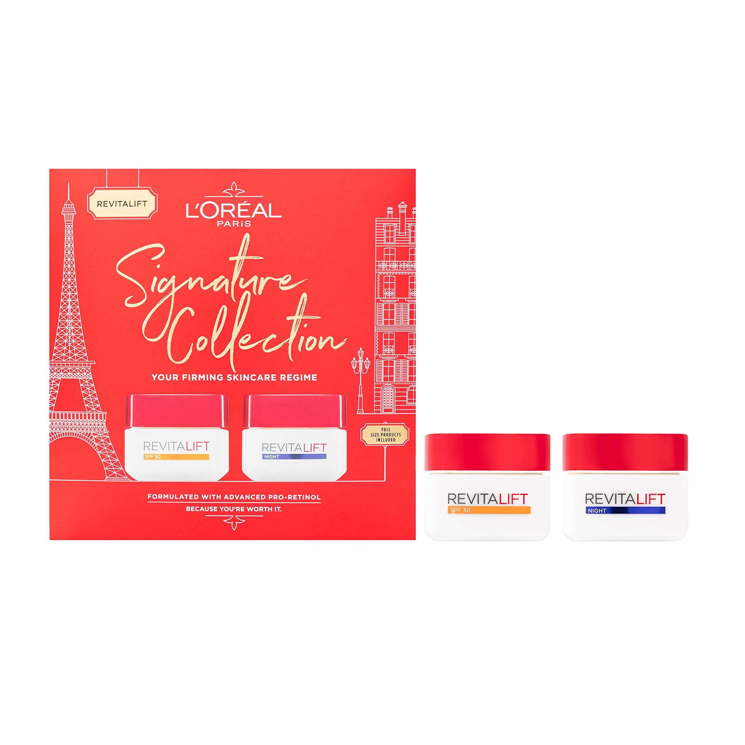 L'Oreal Paris Revitalift Signature Collection SPF Day Cream + Night Cream Skincare Anti Wrinkle Gift Set For Her