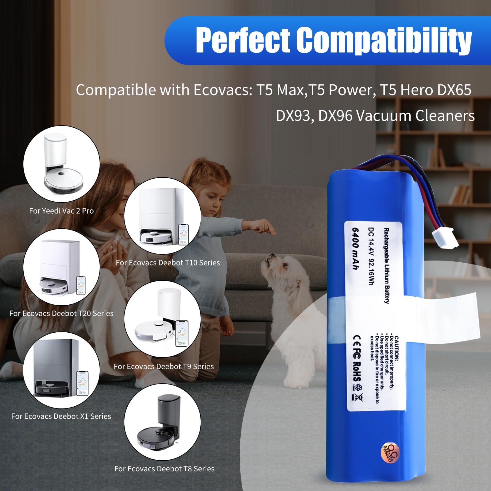 S10 Li 144 5200 Li ION batterij vervanging voor Ecovacs Deebot Ozmo 950
