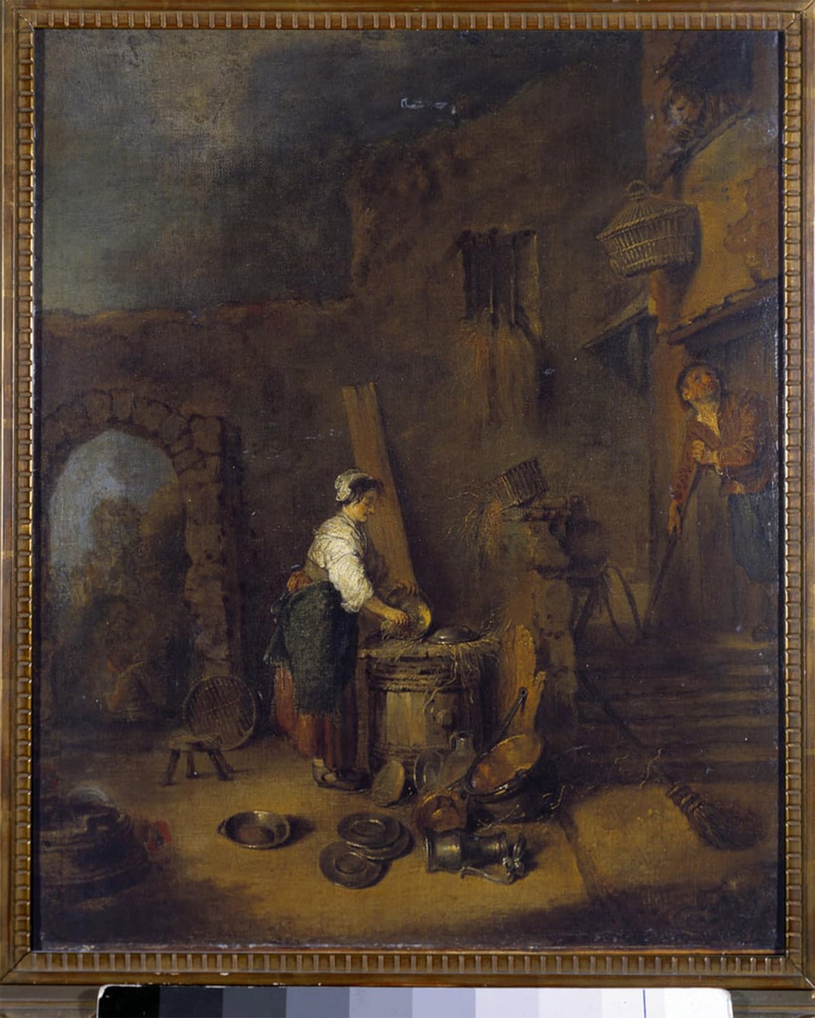 ARTXLXXBN Famous Painting Canvas Artwork Graffiti Print L'ecauceuse Painting by Jean Antoine Watteau Portrait Canvas Image for Home Decor 60x90cm