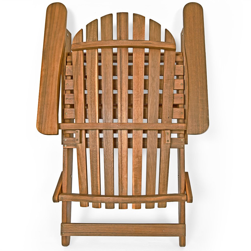 Deuba® Sedia prendisole relax Adirondack in legno d' acacia pieghevole estremità arrotondate per giardino o terrazza