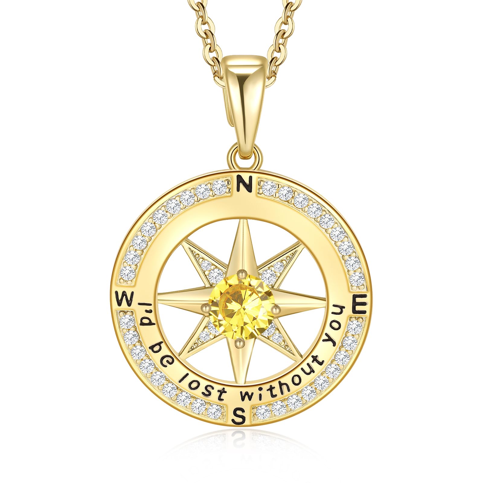 MeeshiMeeshi Compass Necklace Jewelry for Women Wife Valentines Mothers Day Birthday Christmas Gifts Ideas for Girlfriend Her