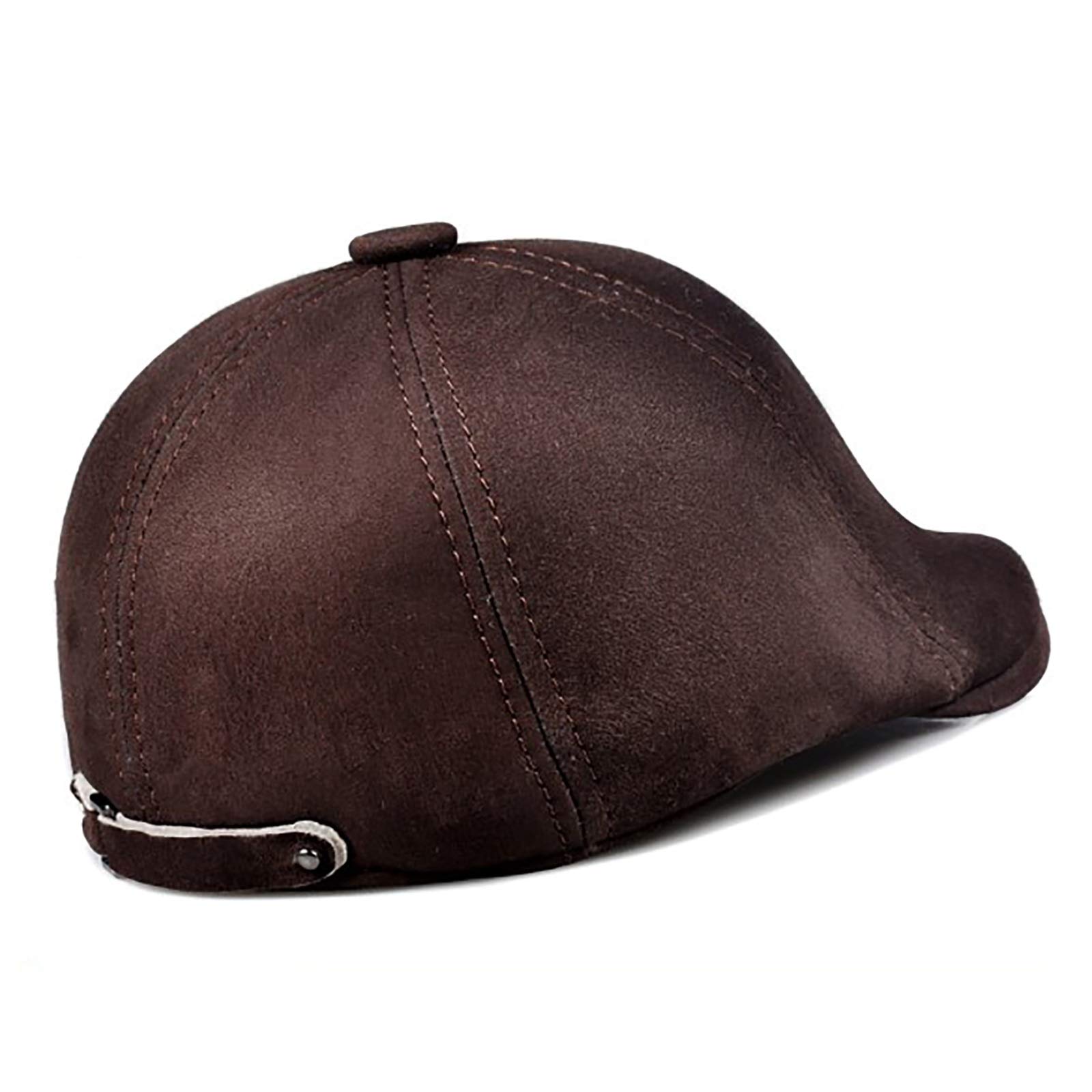 G&F Uomini Pelle Berretto Cappello Piatto Pelle Pecora Tenere Caldo Inverno Lana E Pelliccia per Anziani 55-60 Cm