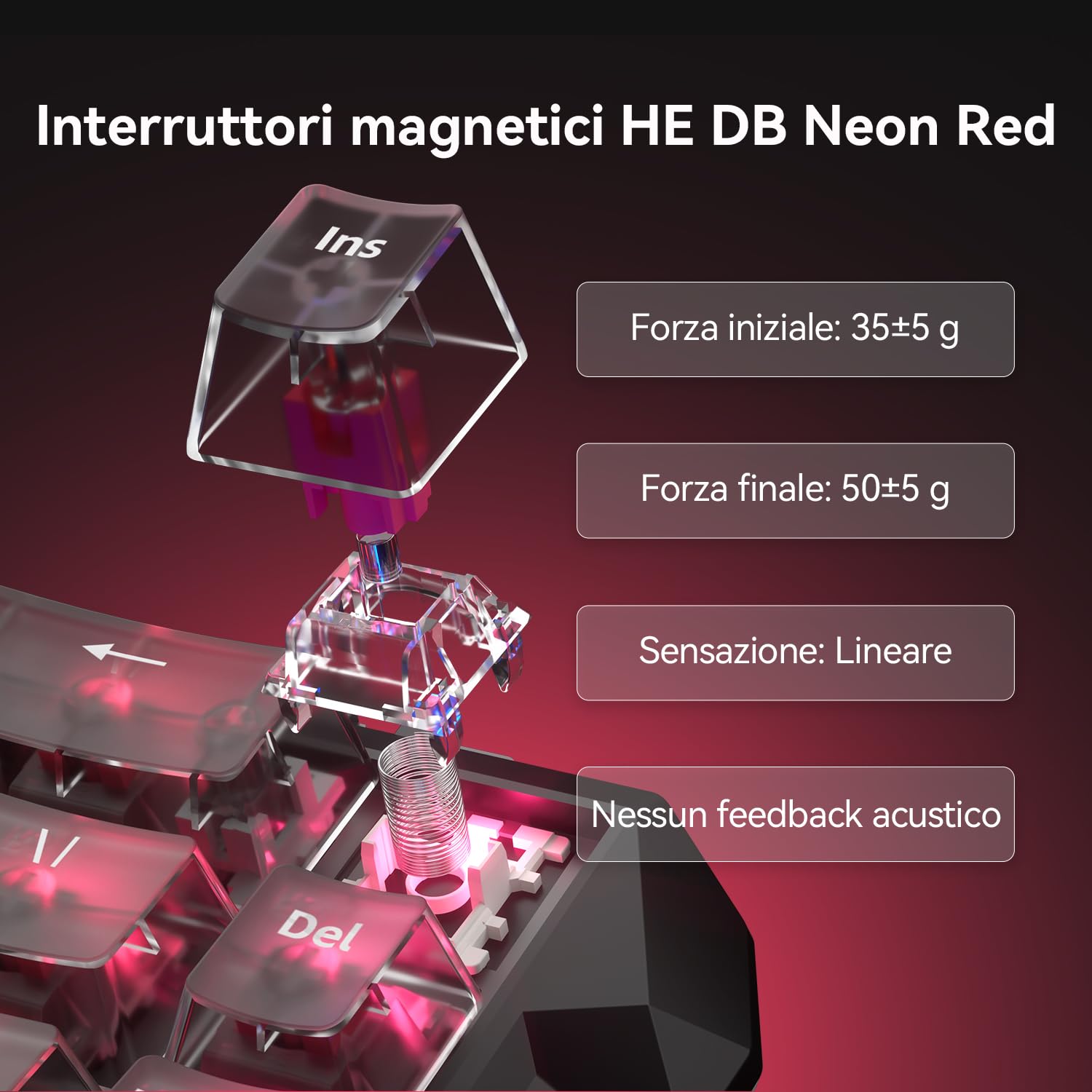 DarkBeacon Flux68 HE Tastiera Gaming Rapid Trigger con Precisione RT di 0,01mm, Software IA, 8000Hz, Switch Magnetici, Attuazione Regolabile, Snap Tap/DKS, Tastiera RGB cablata al 65% per PC/Mac