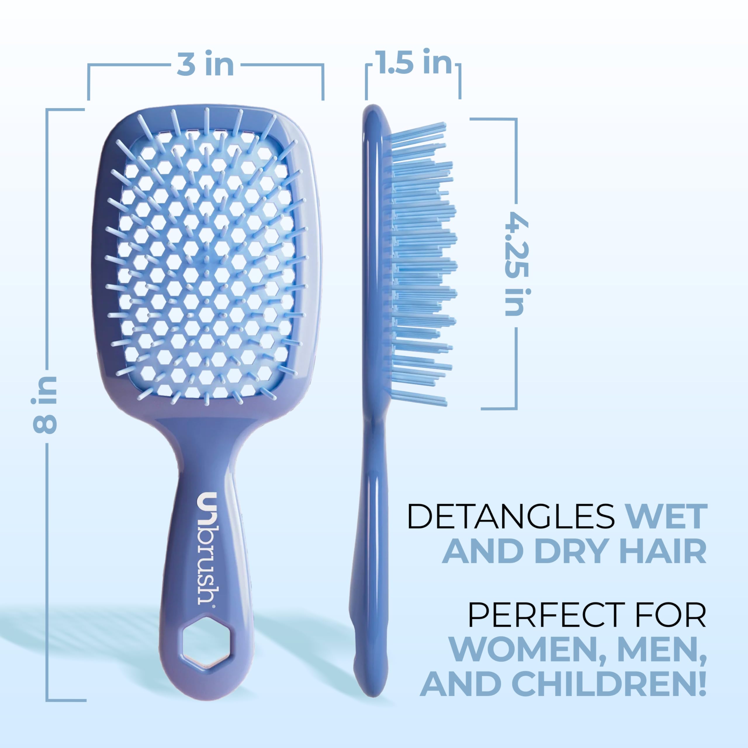 FHI HEAT UNbrush Islak ve Kuru Bacalı Dolaşık Açıcı Saç Fırçası, İris Koyu Mavi