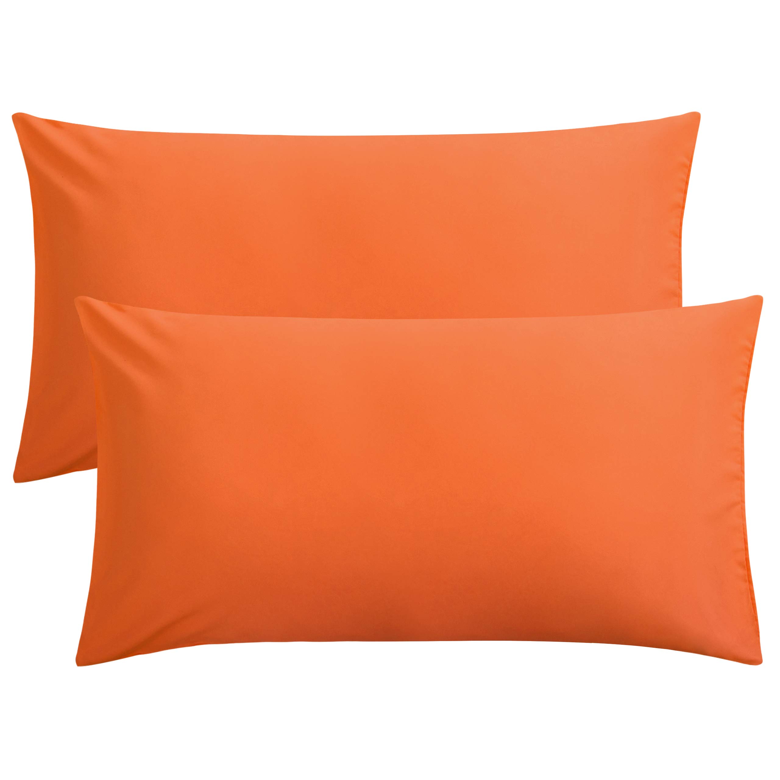 FLXXIE 2-Pack Microfiber King Pillow Cases, Envelope Closure, Orange