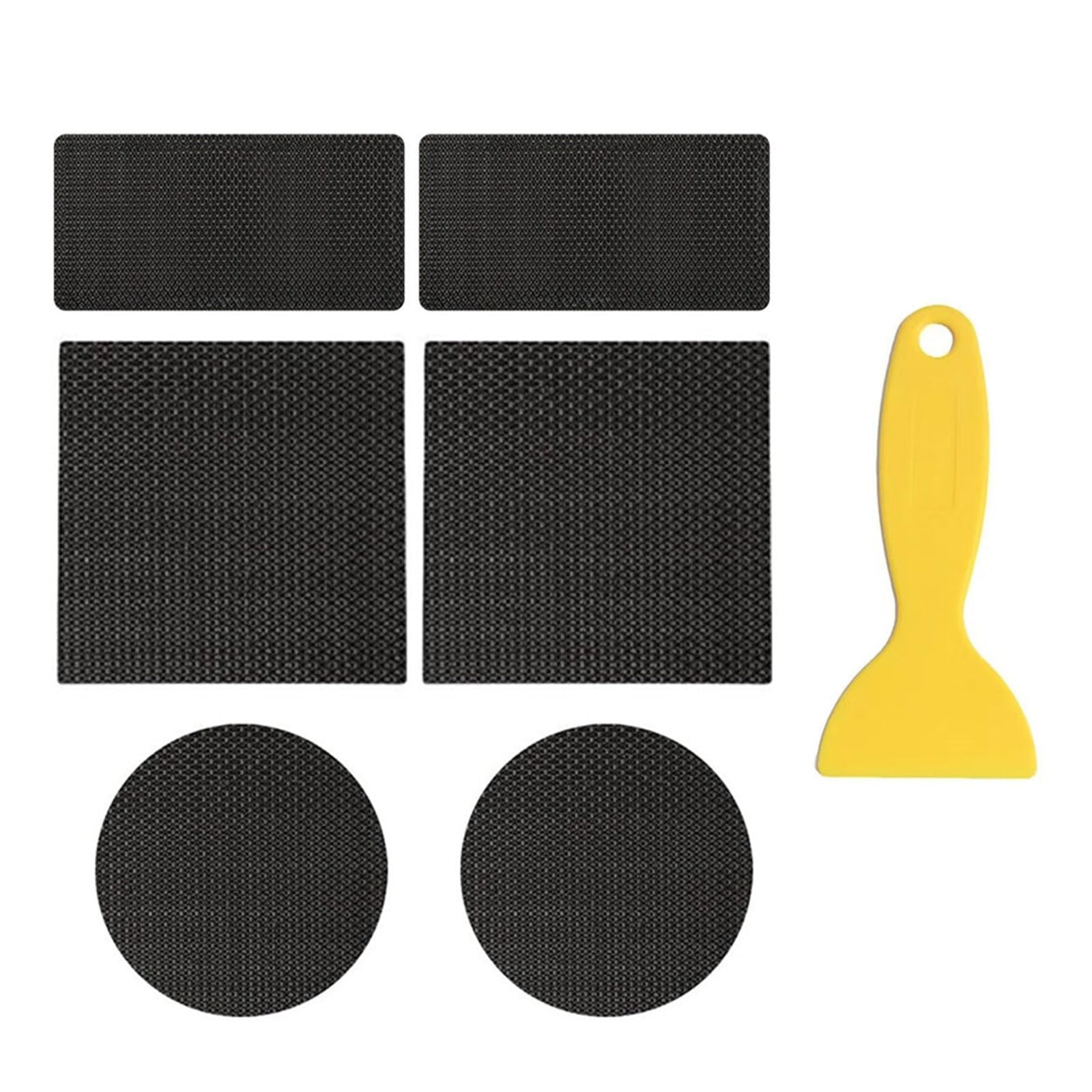 Lot de 6 rouleaux de ruban adhésif de réparation de moquette avec racloir, 3 formes, résistant à la déchirure, facile à utiliser, réparation pour tapis et tissus d'ameublement