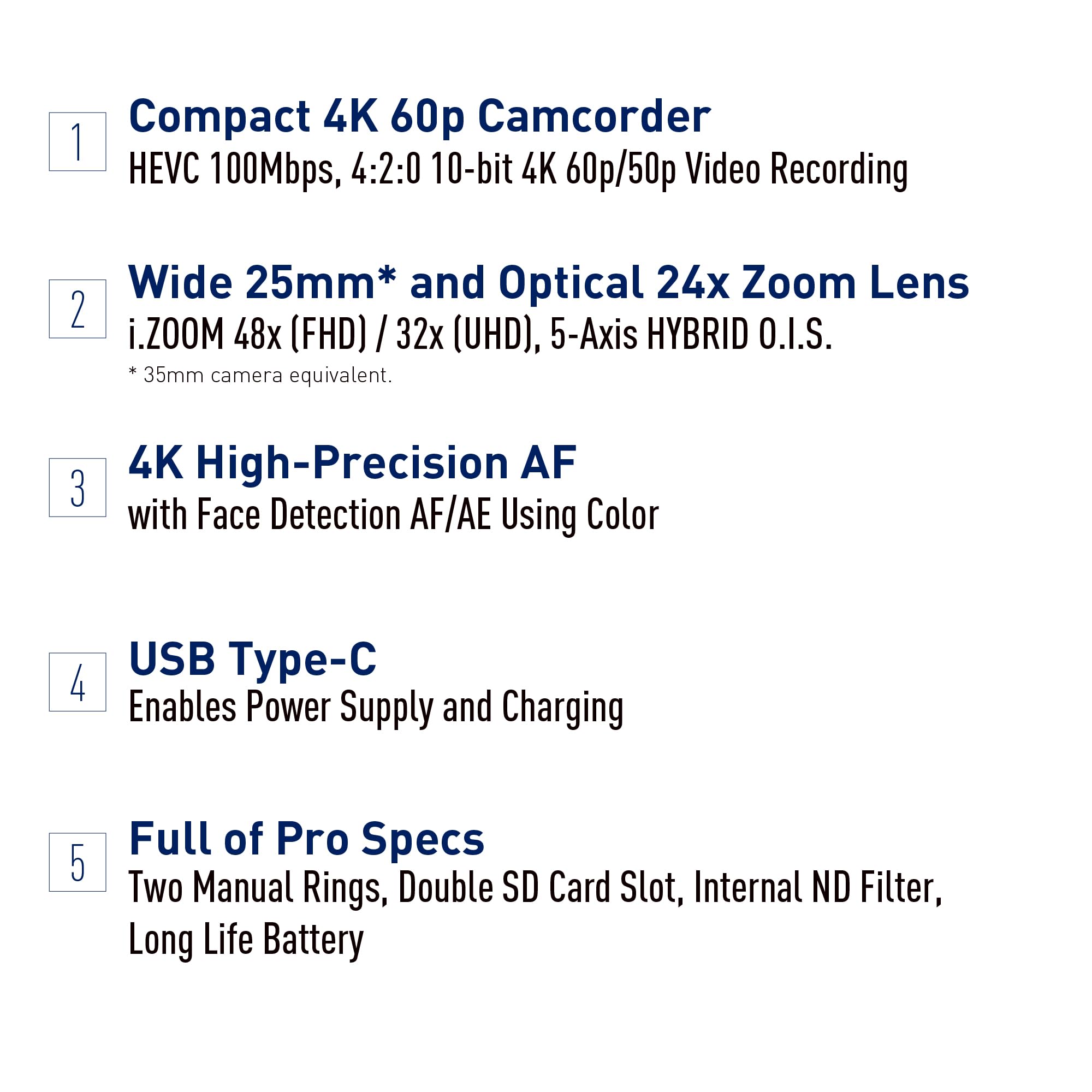 Panasonic HC-X1200E 4K Handheld Camcorder 24x Zoom - Dettaglio