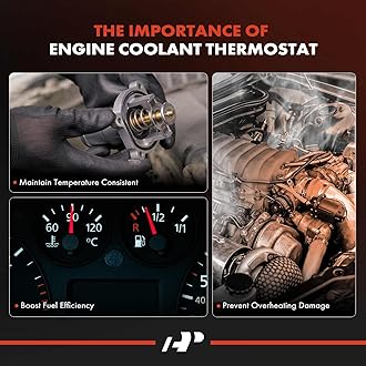 A-Premium Engine Coolant Thermostat with Seal Compatible with Ford F-150, Explorer, Expedition, E-150, E-250 & Dodge Ram 50, D100 & Lincoln Navigator & Chevrolet & Infiniti & Jeep & Mazda & Jaguar