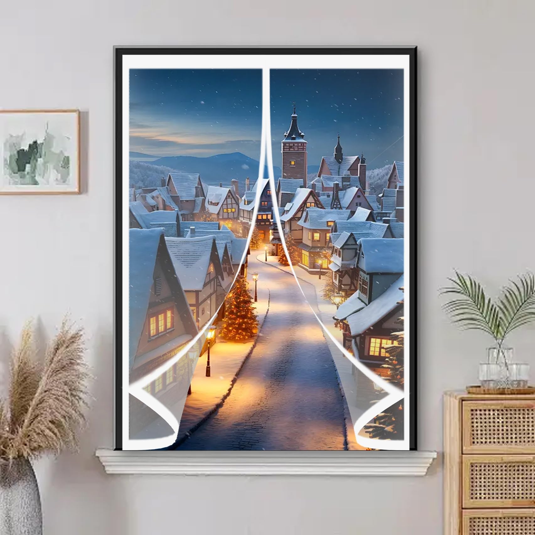 Rideau de fenêtre isolant thermique 67x62 cm anti froid et imperméable à fermeture magnétique