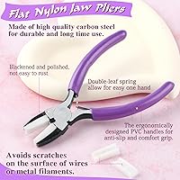 Vista 4 de SPEEDWOX - Alicates de 5.5 pulgadas con mordaza de nylon doble de punta plana para hacer joyería - Alicates de mordaza suave