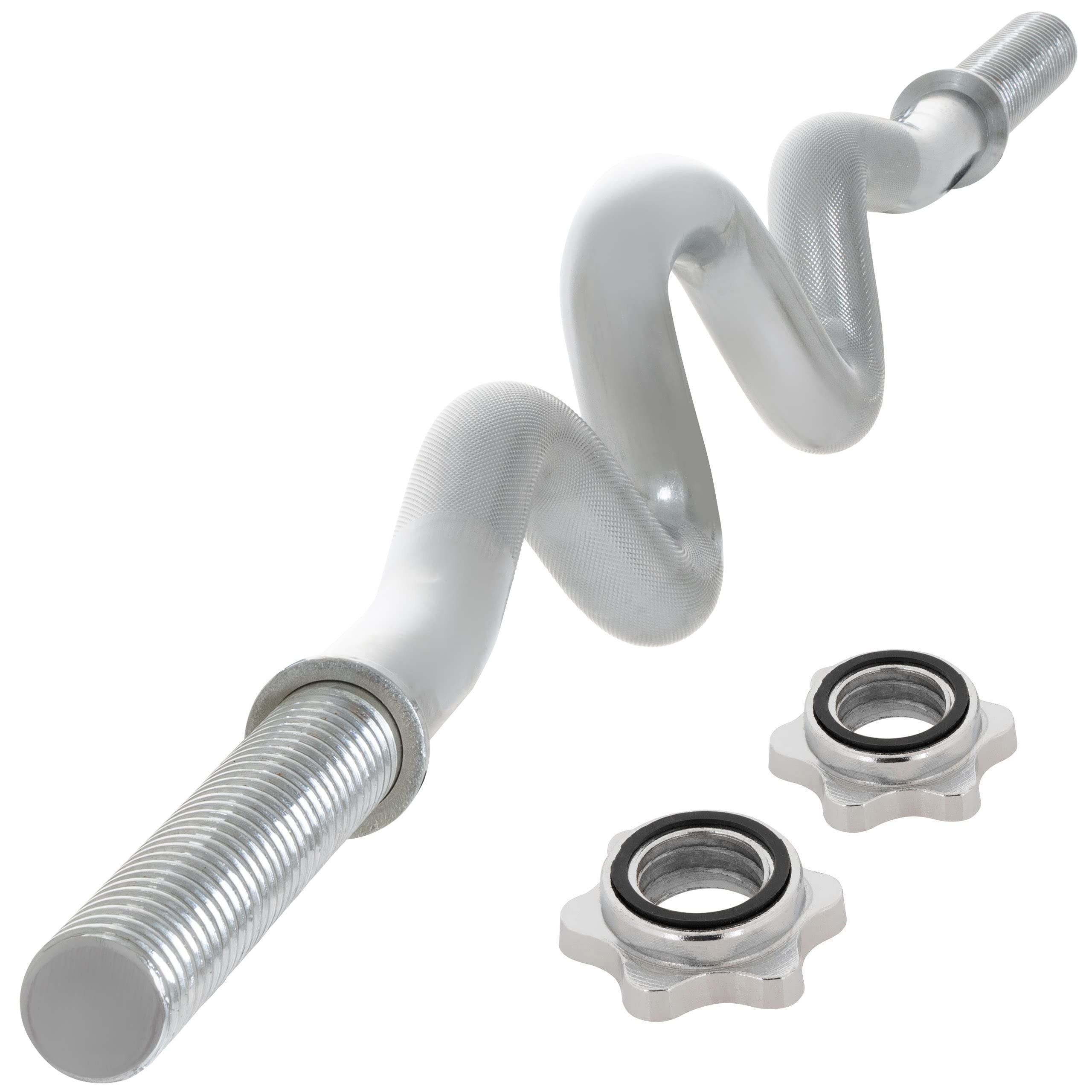 Super SZ Curlstange 120 cm Krafttraining Zugstange Stahl silber verchromt Sternverschluss Workout Bodybuilding Fitness Gewichtheben