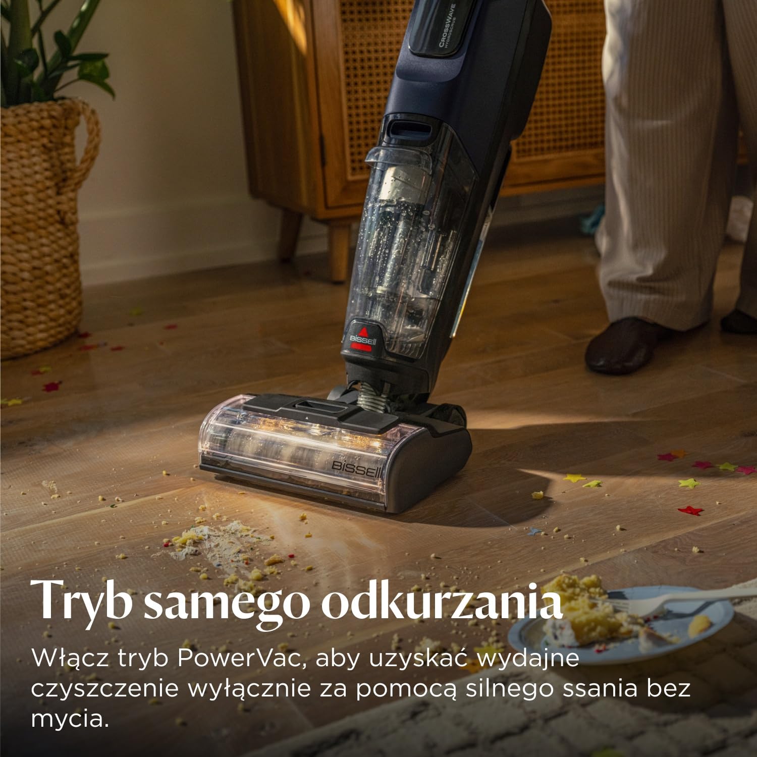 BISSELL CrossWave HydroScrub Odkurzacz Bezprzewodowy Mokro i Sucho 4283N | Do czyszczenia na mokro i sucho, 45 min pracy, z funkcją czyszczenia przy krawędziach, lampy LED