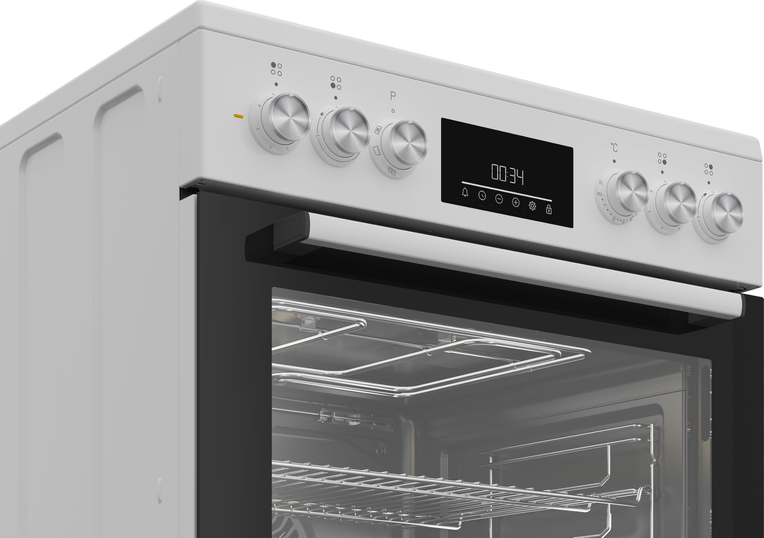 Beko FBM67320WS freistehender Herd 60 cm Backofen 72 l Dampfreinigung SteamShine 8 Heizarten Multifunktionsofen weiß