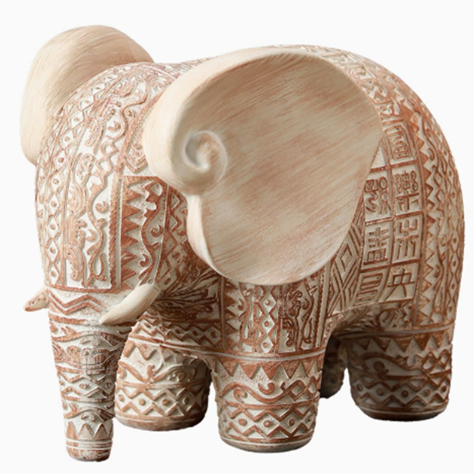 Hhhxkkuu Ancient Silver Vintage Resin Elephant Figurine (8" x 4.5" x 6.8")
