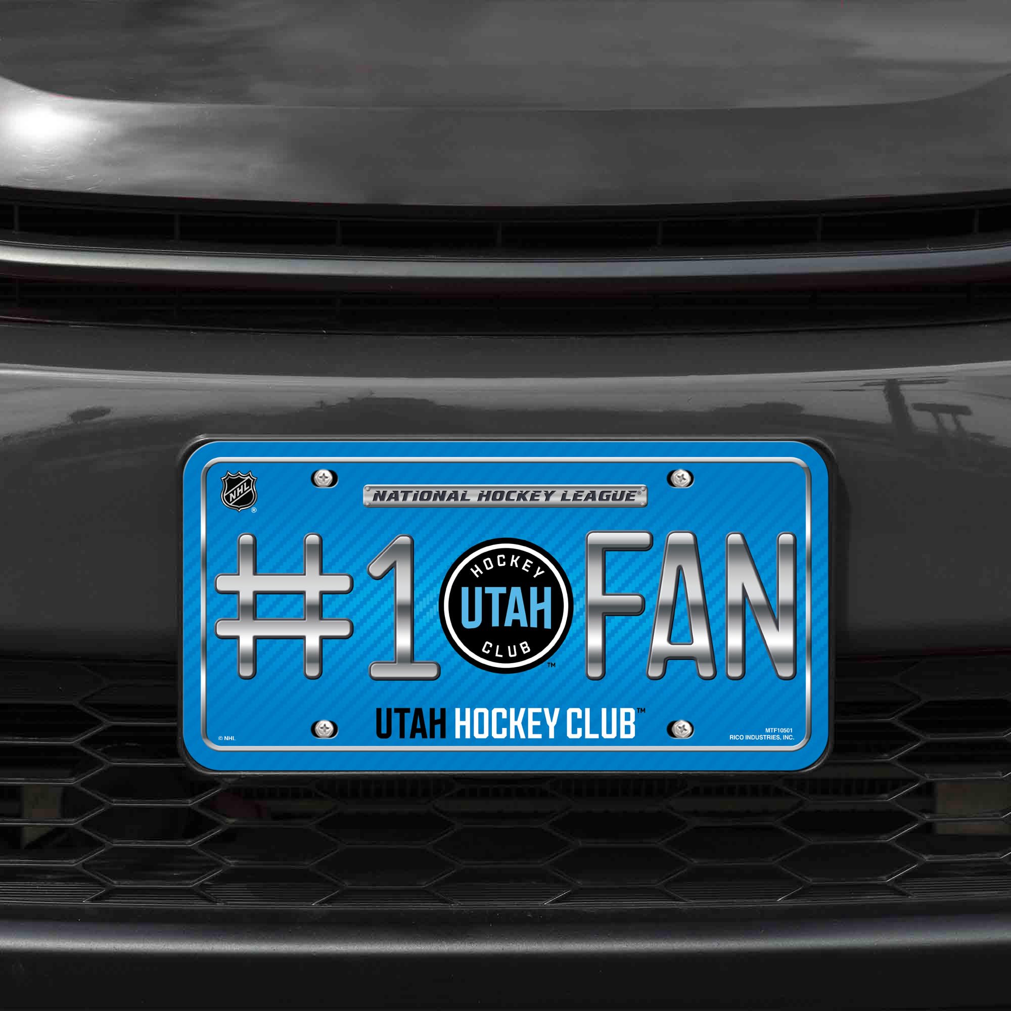 Rico Industries NHL Hockey Utah Hockey Club #1 Fan 15,2 x 30,5 cm Metall Auto Tag – ideal für LKW/Auto/SUV