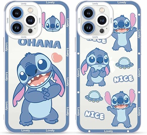 Paquete de 2 bonitas fundas de dibujos animados para iPhone 11 Pro MAX de 6.5 pulgadas, funda protectora de TPU suave transparente a prueba de