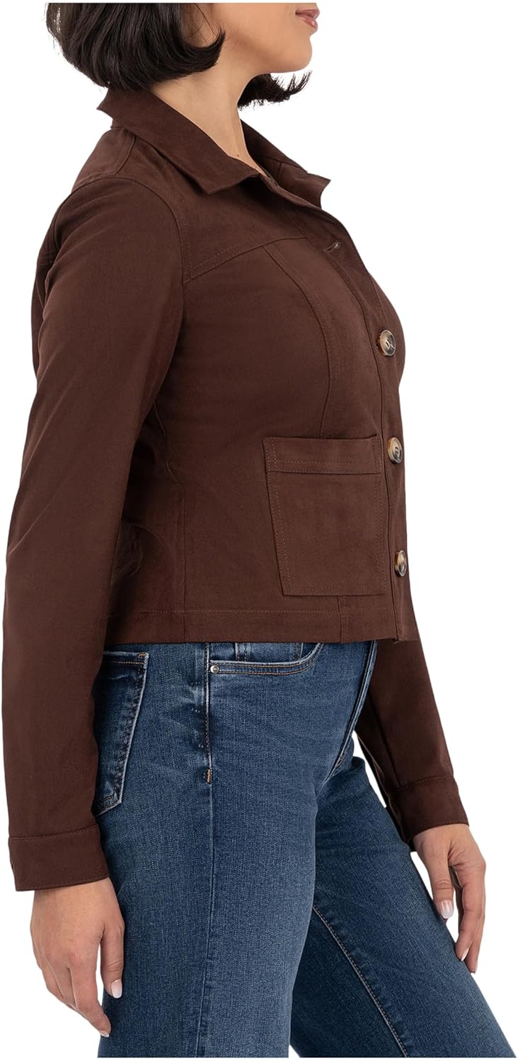 KUT from the Kloth womens Matilda - Crop Trucker Jacket W/Patch Pockets - Image 2