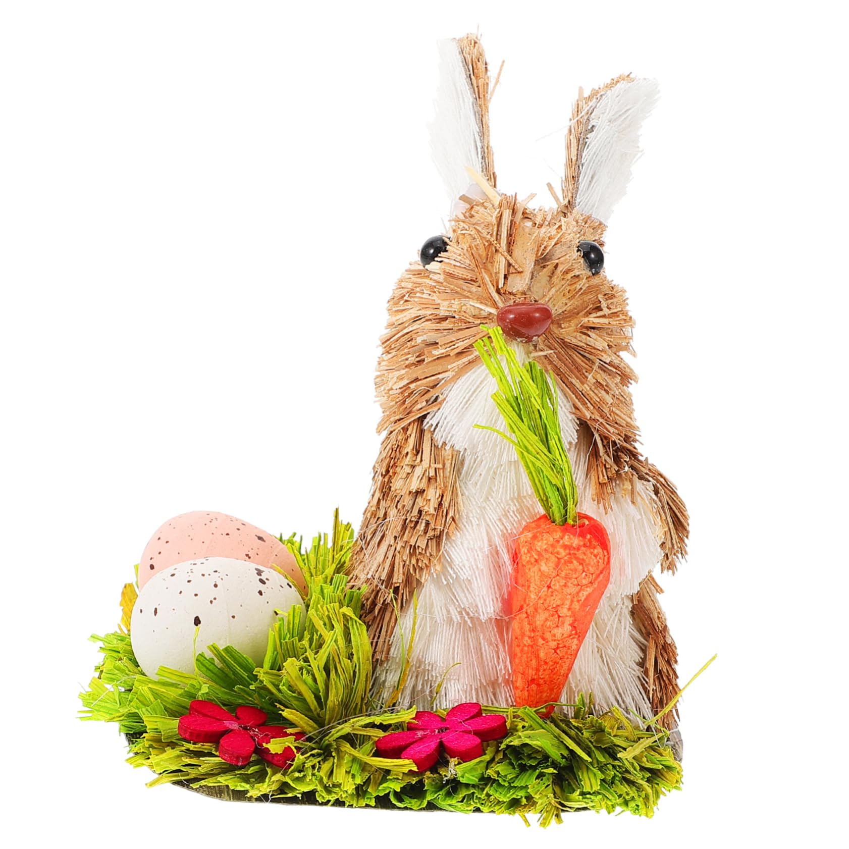 ABOOFAN 5 Pz coniglietto di paglia decorazioni casa easter bunny statuina di coniglio in paglia intrecciata arredamento da tavolo coniglietto adornare arredamento casa bomboniera di Pasqua