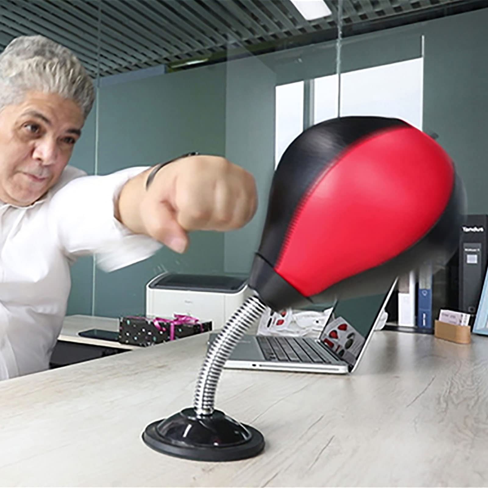 YLWX Saco De Boxeo De Escritorio Al Aire Libre, Mini Saco De Boxeo De Mesa For Aliviar El Estrés, Pelota De Boxeo De Escritorio De Reflejo Inflable For Adultos