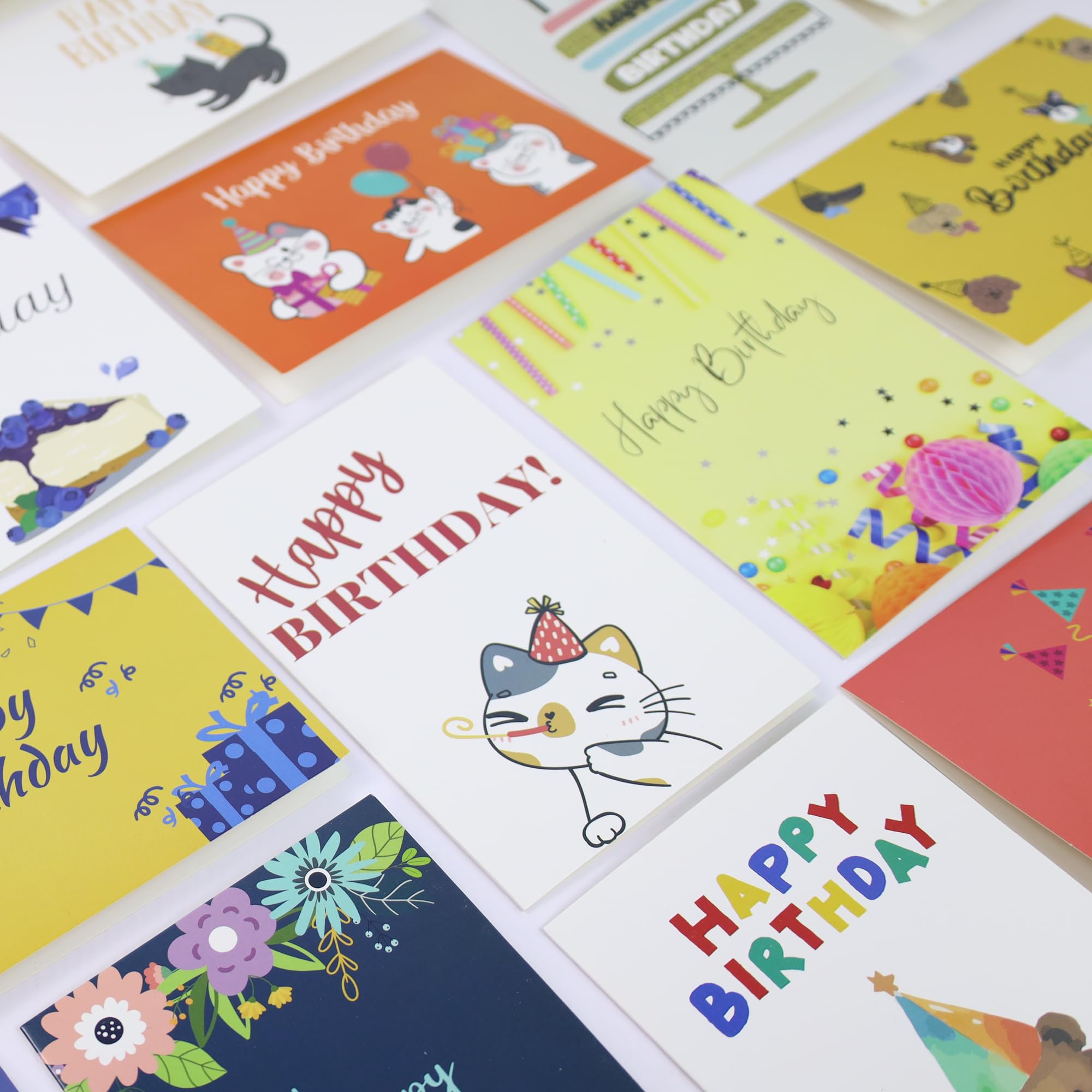 Dessie Assortimento di 80 biglietti di auguri di buon compleanno – Biglietti di compleanno sfusi con buste, messaggio all'interno, scatola e sigilli d'oro – Confezione multipla di biglietti di