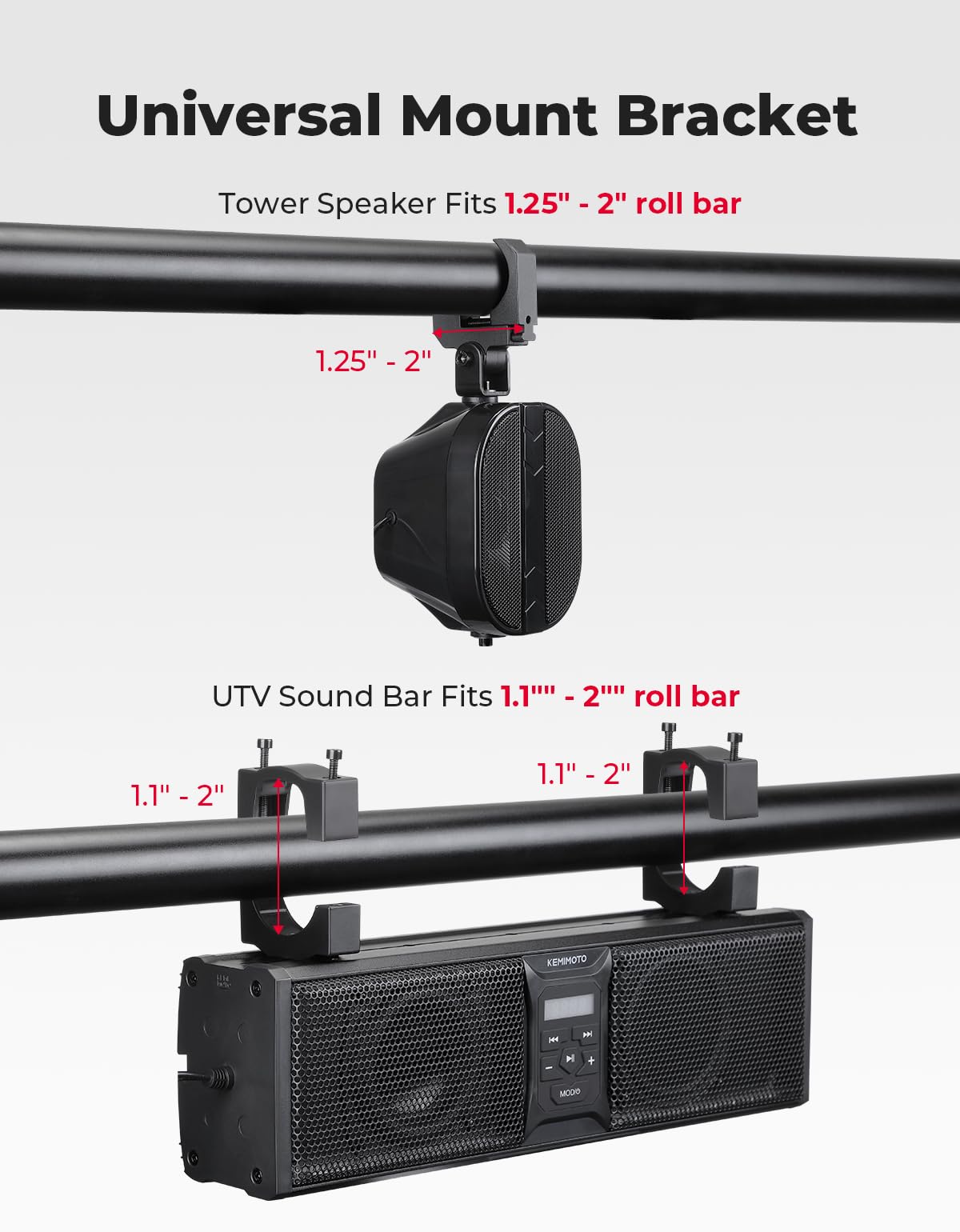 Amazon.com: KEMIMOTO 2.1CH UTV Sound Bar System 17 Inch ATV