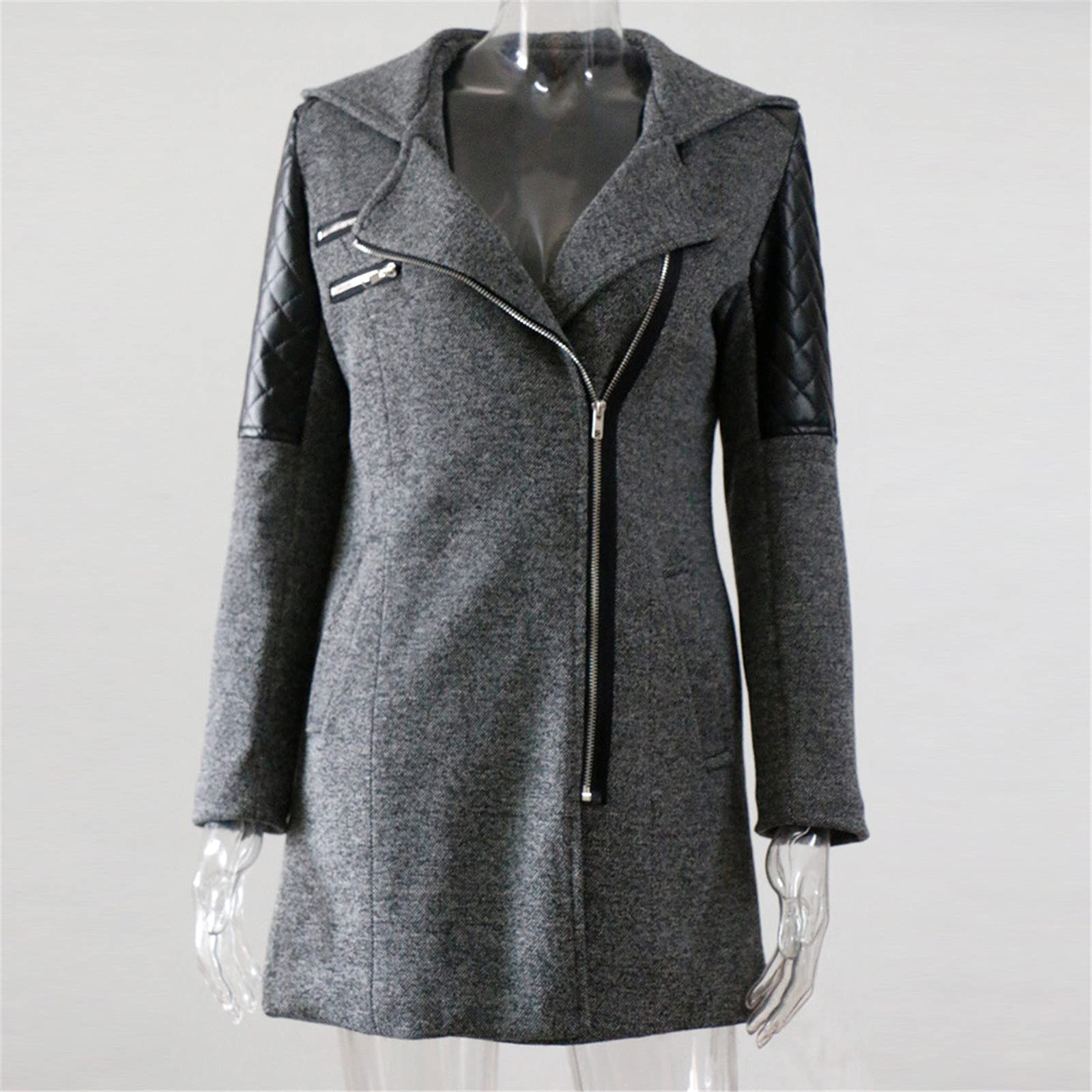 MJGkhiy Trench Donna Invernale Lungo Giacca Blazer Leggero Giubbini Con Collo Giubbotto Di Lana Giaccone Tinta Unita Giacche Con Tasche Giubbotti Abbigliamento Donna Saldi