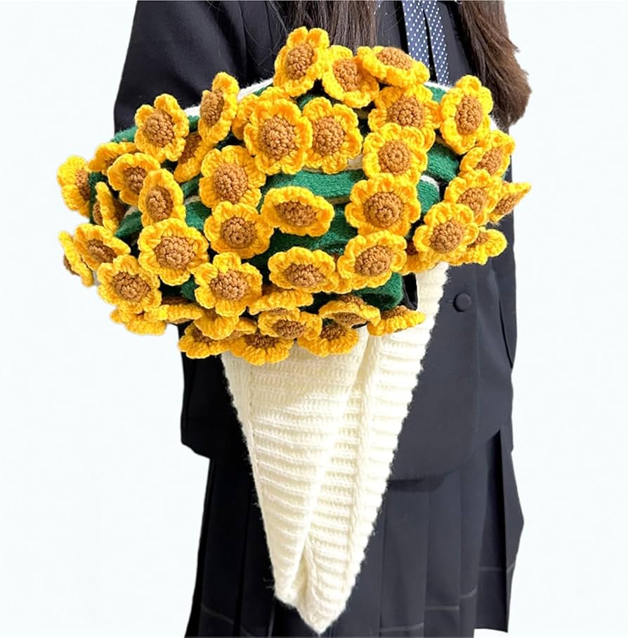 花束ブーケブランケット ひまわり Amazon｜完成したひまわりの花束ブランケット、フラワーブーケ