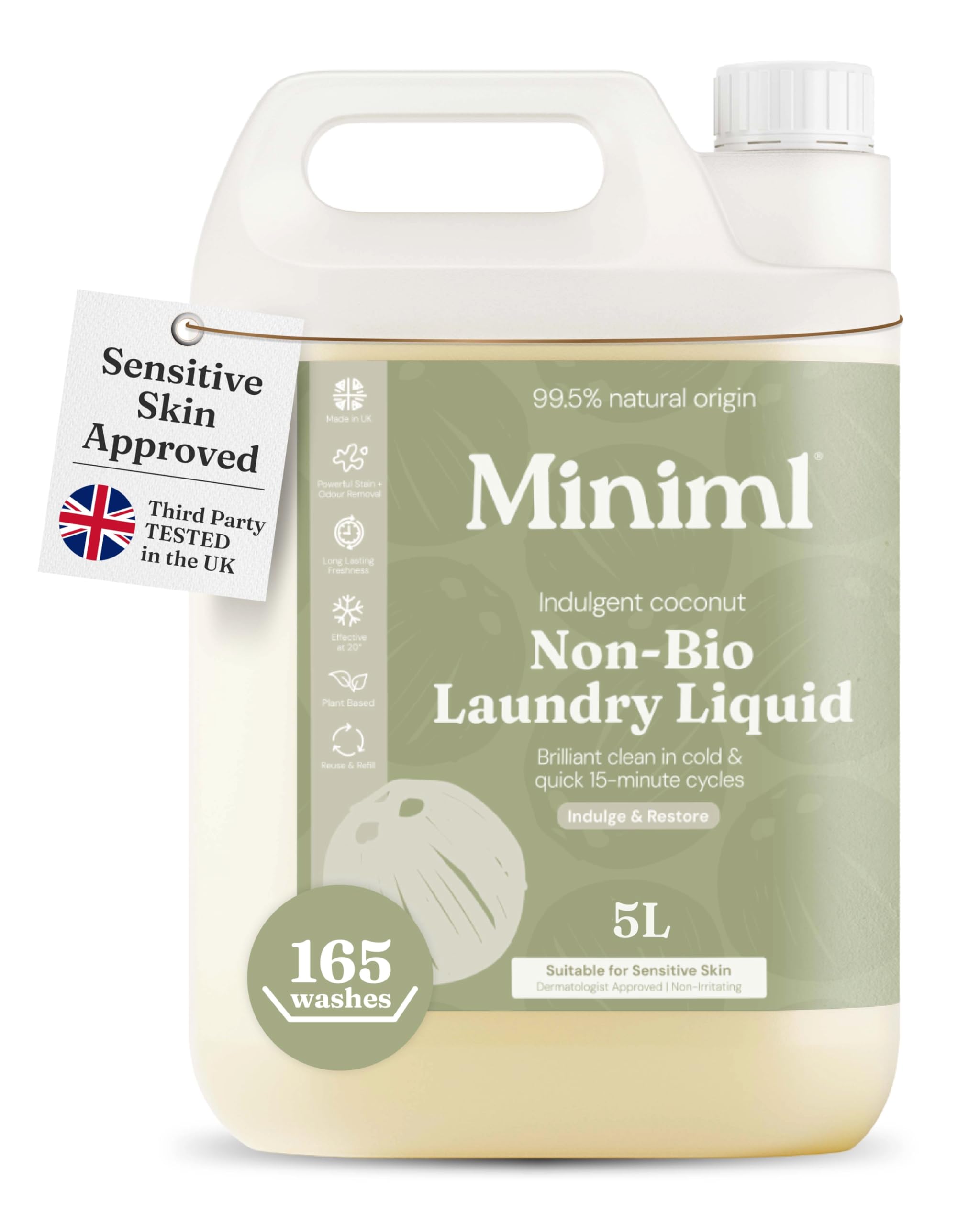 Miniml Indulgent Coconut Non-Bio Laundry Liquid - 5L