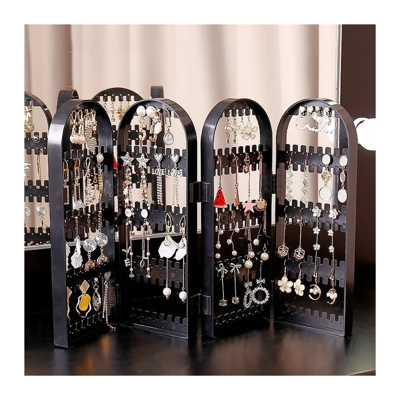 Présentoir à bijoux en acrylique à 240 trous for vente au détail/boutique | Présentoir à bijoux transparent avec 240 trous for le stockage des petites entreprises.(7043-Transparency)