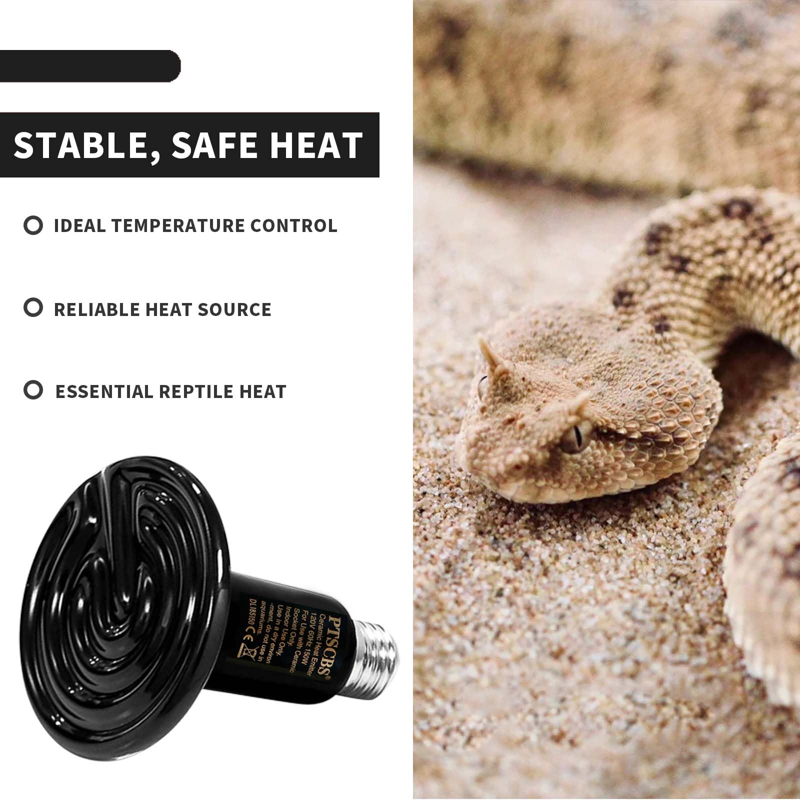 100W Reptile Heat Lamp(2 Packs)-Ceramic Heat Emitter for Reptiles Amphibian Pet Brooders Chicken Incubation, and Terrariums Turtle Lizard Bearded Dragon Snake E26 - image 4