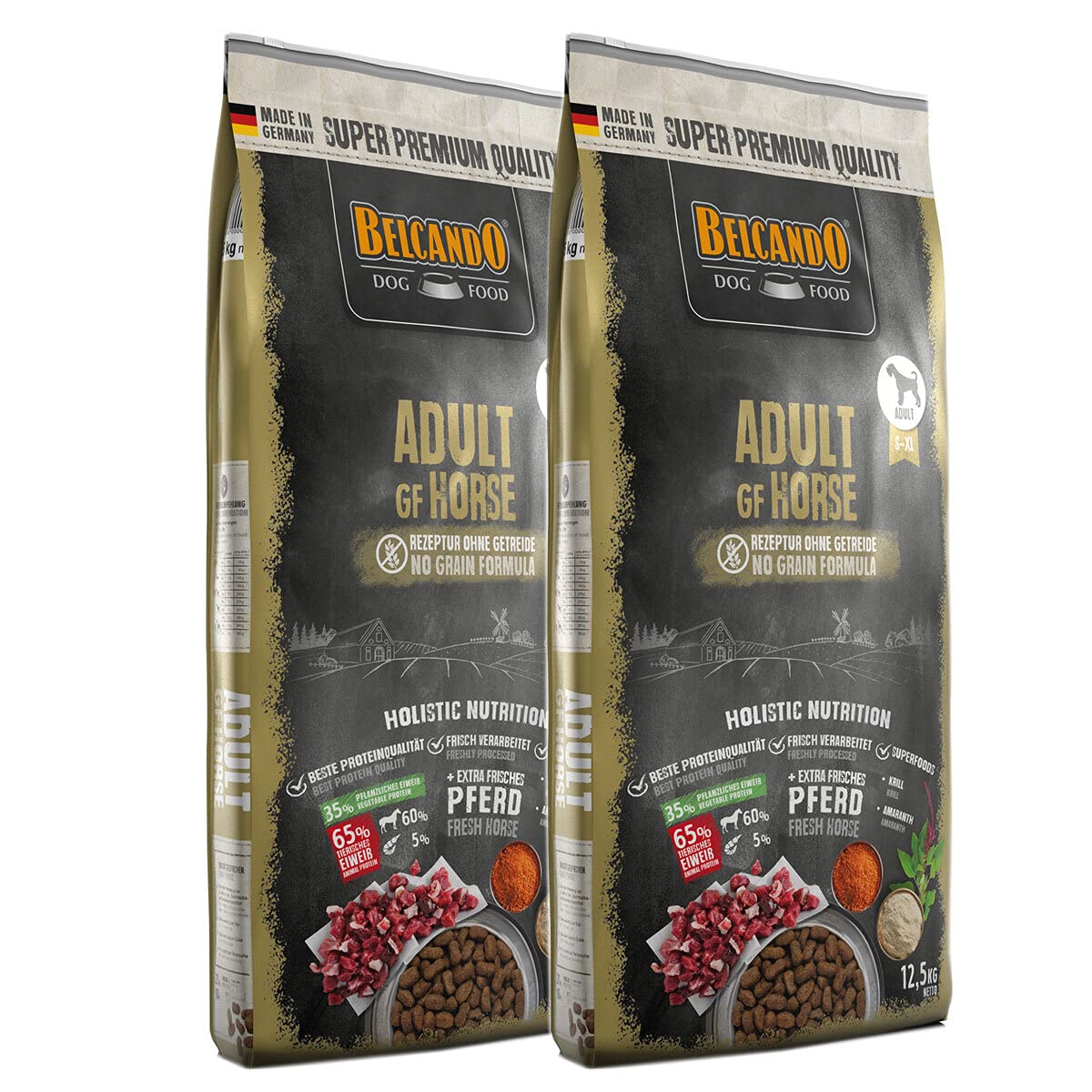 2 x 12,5 kg Belcando Adult GF Horse Hundefutter | Trockenfutter ohne Getreide mit Pferd | Alleinfuttermittel für ausgewachsene Hunde Aller Rassen ab 1 Jahr
