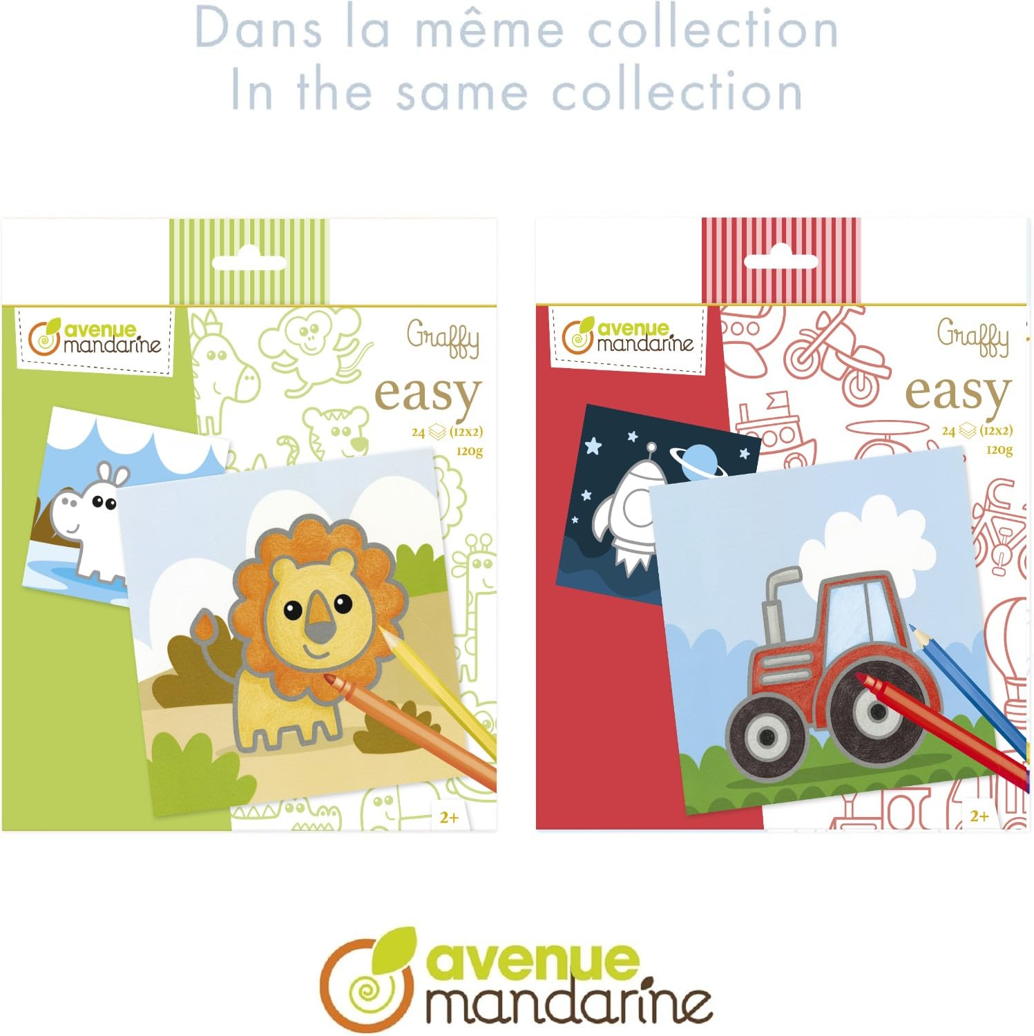 AVENUE MANDARINE GY140C, One Colouring Book Graffy Easy 24 pages 20x20 cm, From 2 years, Means of transport - Image 4