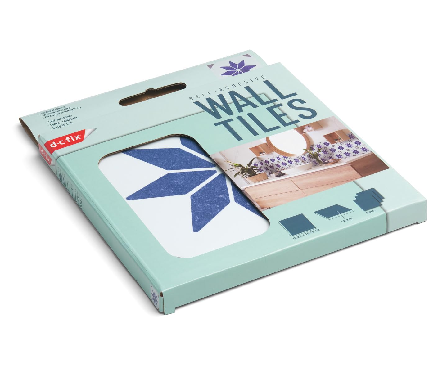 Stickers Carrelage Mural D-c-fix Jamila Or - 15x15 Cm - Autocollant Crédence Cuisine & Salle De Bain - 6 Dalles PVC Adhésives