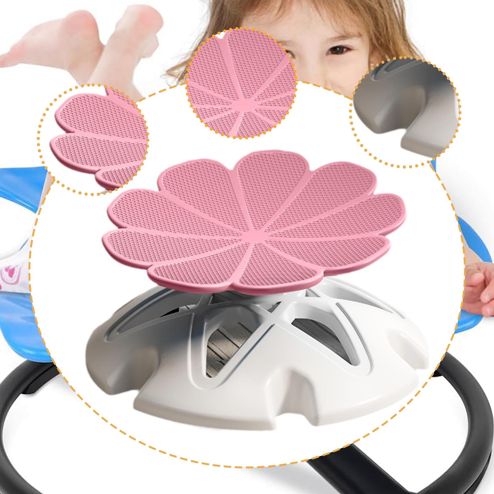 Drehstuhl für Kinder, Sensorischer Drehhocker, Aktivitätsspielzeugsitz Zur Förderung von Koordination Und Motorik, Geeignet für Jungen Und Mädchen, Sp, Rosa