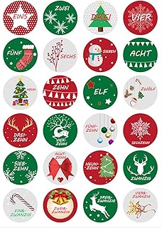 Kalendarz adwentowy na Boże Narodzenie, 240 sztuk, 24 numery, naklejki, odliczanie do prezentu bożonarodzeniowego, zestaw znaczników do dekoracji domu i biura