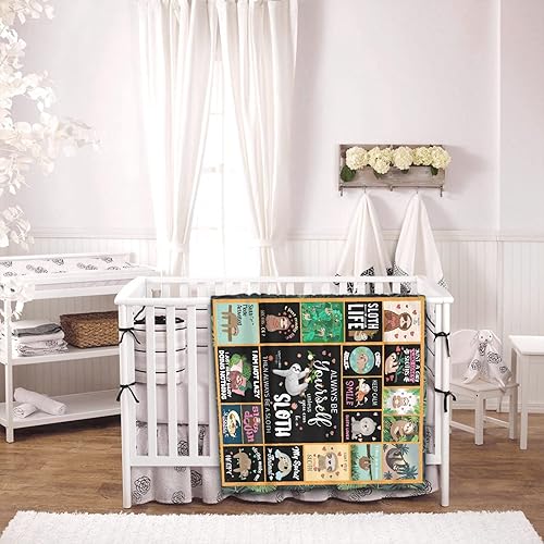 Miniatura 10 de Linda manta de perezoso, regalo lindo de perezoso para niñas, niños y mujeres, decoración de animales de peluche de perezoso, manta ligera de