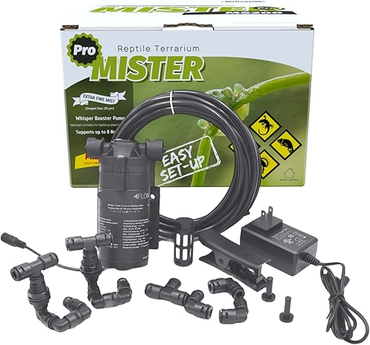 Reptile Mister Humidifier, Reptile Misting System, Mister Sprayer for Reptiles Chameleon Frog Gecko Indoor Plants Vivarium Terrarium, Timer not Included