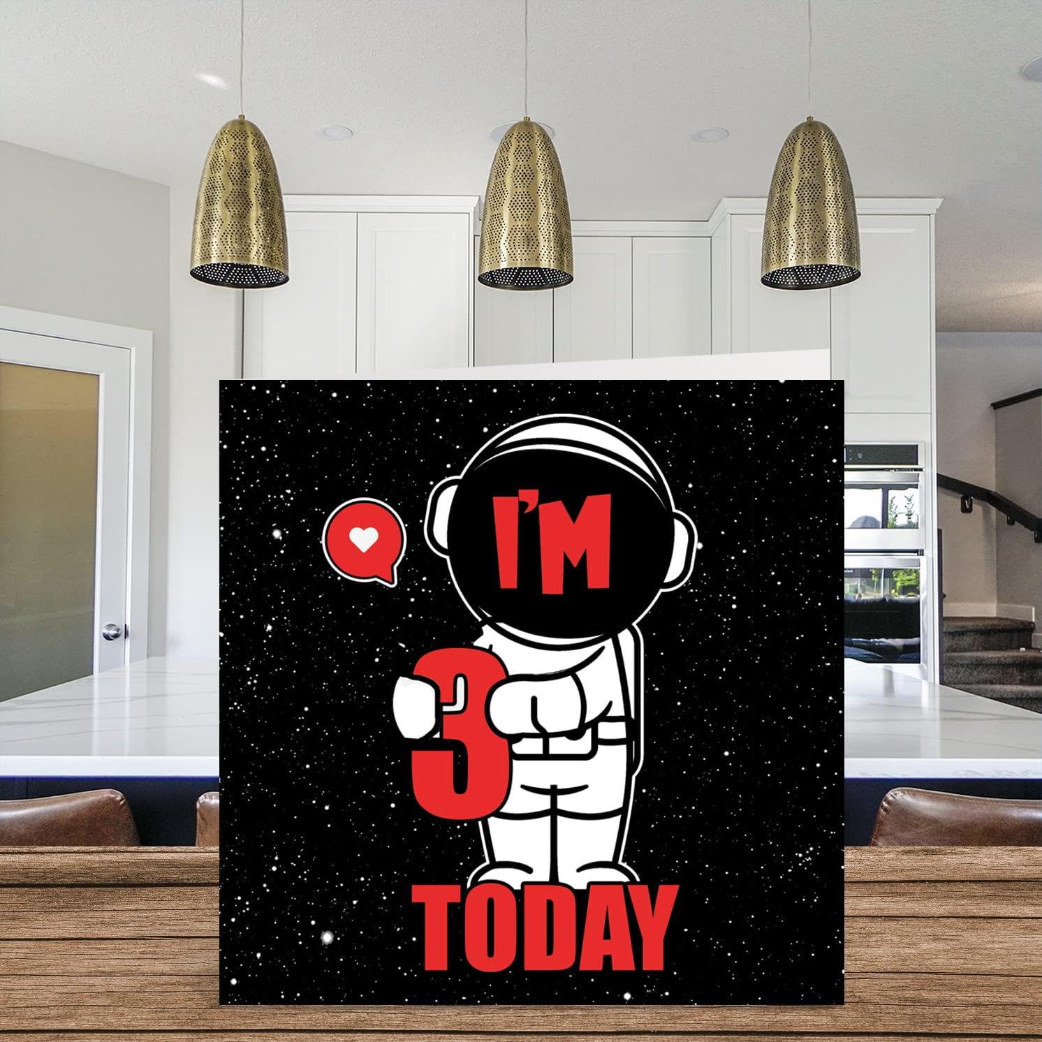 Stuff4 3rd Birthday Card Unisex - Space Astronaut - Happy Birthday Card 3 Year Old Son Daughter Brother Sister Grandson Granddaughter Niece Nephew Cousin, 5.7 x 5.7 Inch Third Bday Greeting Card