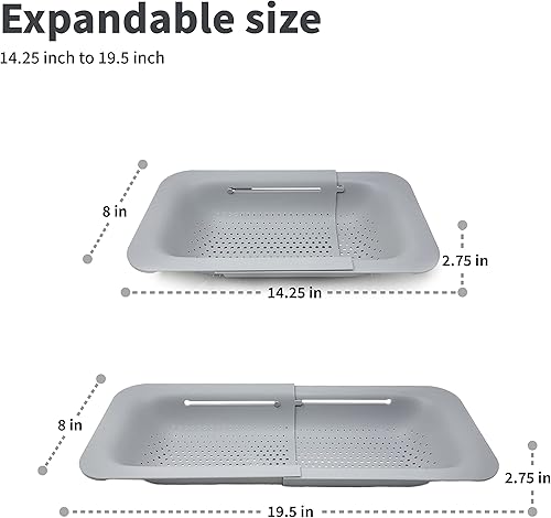 Miniatura 4 de Makerstep Cesta coladora para colocar sobre el fregadero, expandible, lavar, drenar y secar. - Nuevos artículos esenciales de cocina para el hogar,