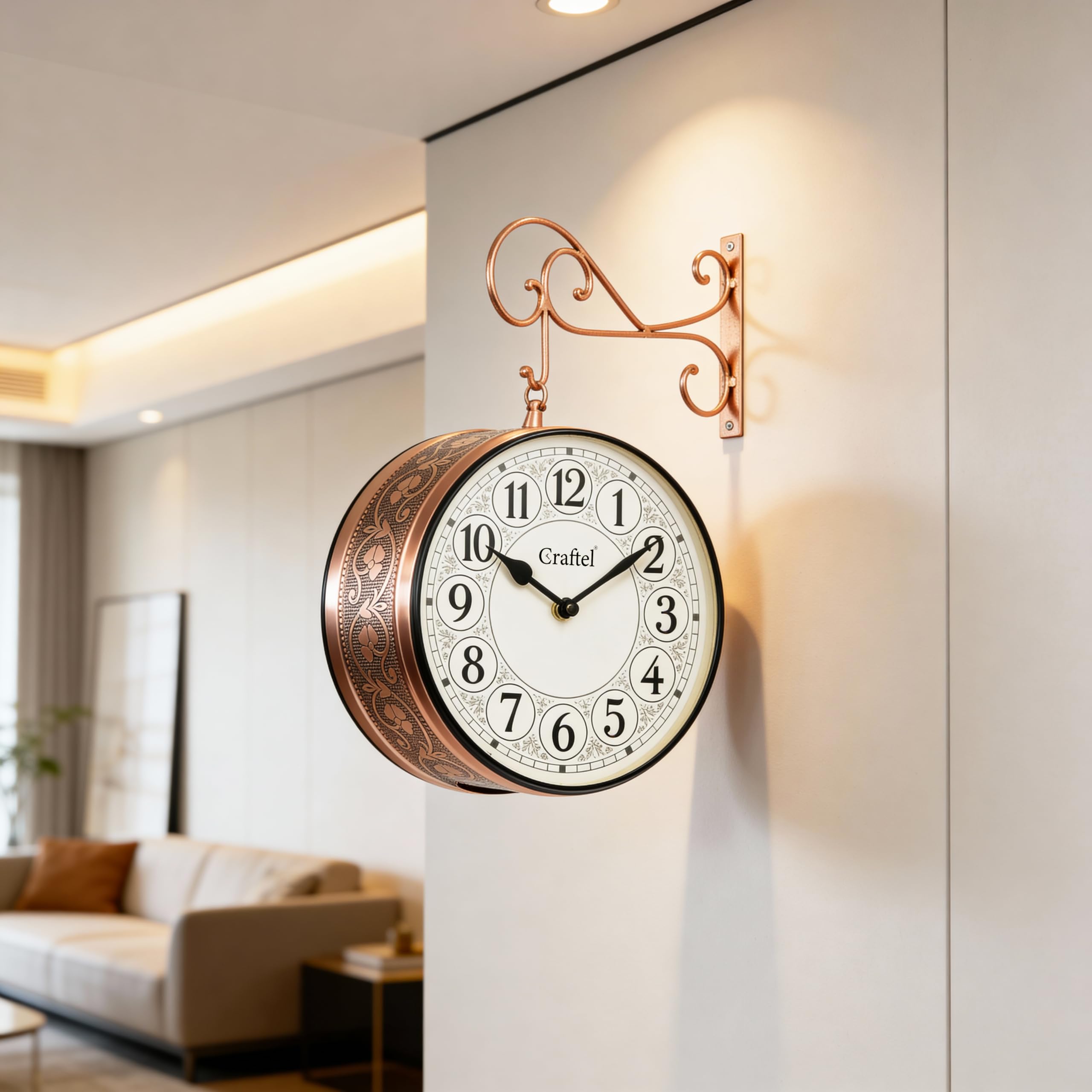 Vintage Rose Gold Wall Clock - Elegant Home Decor -9 Vintage Rose Gold Wall Clock - Elegant Home Decor -9