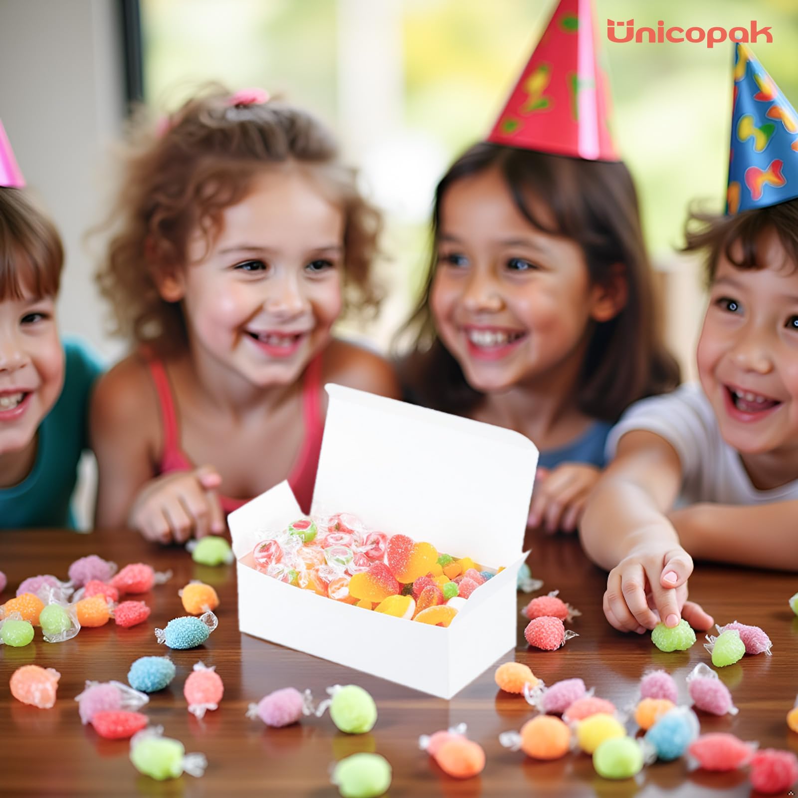 UnicoPak 20 Pack White Small Gift Boxes, 1/2 Lb. Candy Boxes, Food-grade Material, Ideal for Food or Gift Packaging, Gifting Jewelry or Trinkets, Storage Small Items, 5 1/2 x 2 3/4 x 1 3/4"
