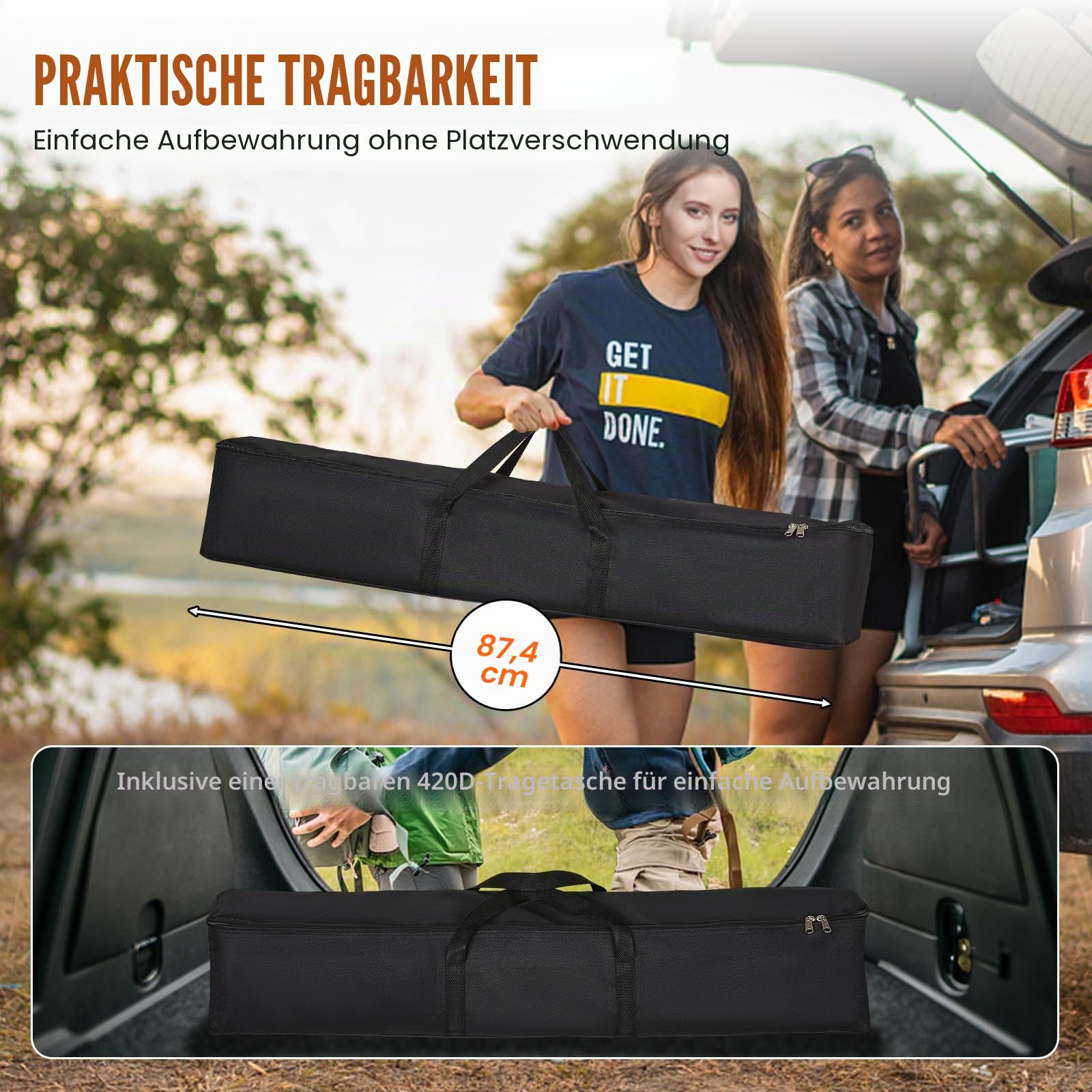 VEVOR Projektion Beamer Leinwand mit Ständer 150 Zoll HD 4K Outdoor Indoor Projektor Screen Schnelles Klappbare Tragbare Filmleinwand 16: 9 für Heimkino, Camping und Freizeitveranstaltungen Schwarz