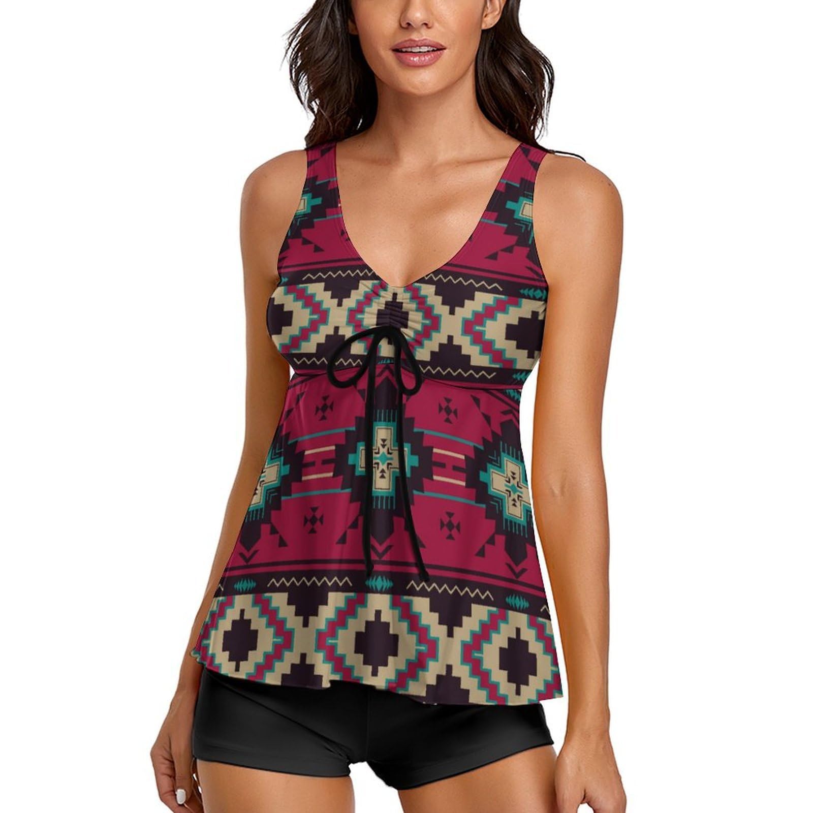 Badeanzüge für Damen, bunte Knochen und Pfoten, Tankini für Damen, mit Shorts, Bademode zum Surfen, Tauchen