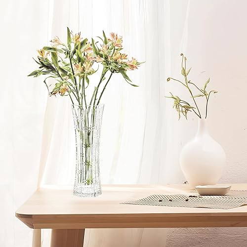 Miniatura 3 de LUXU Jarrones cilíndricos de vidrio, juego de 1, jarrón de cristal transparente para centro de mesa decorativo para el hogar o boda (jarrón-2)