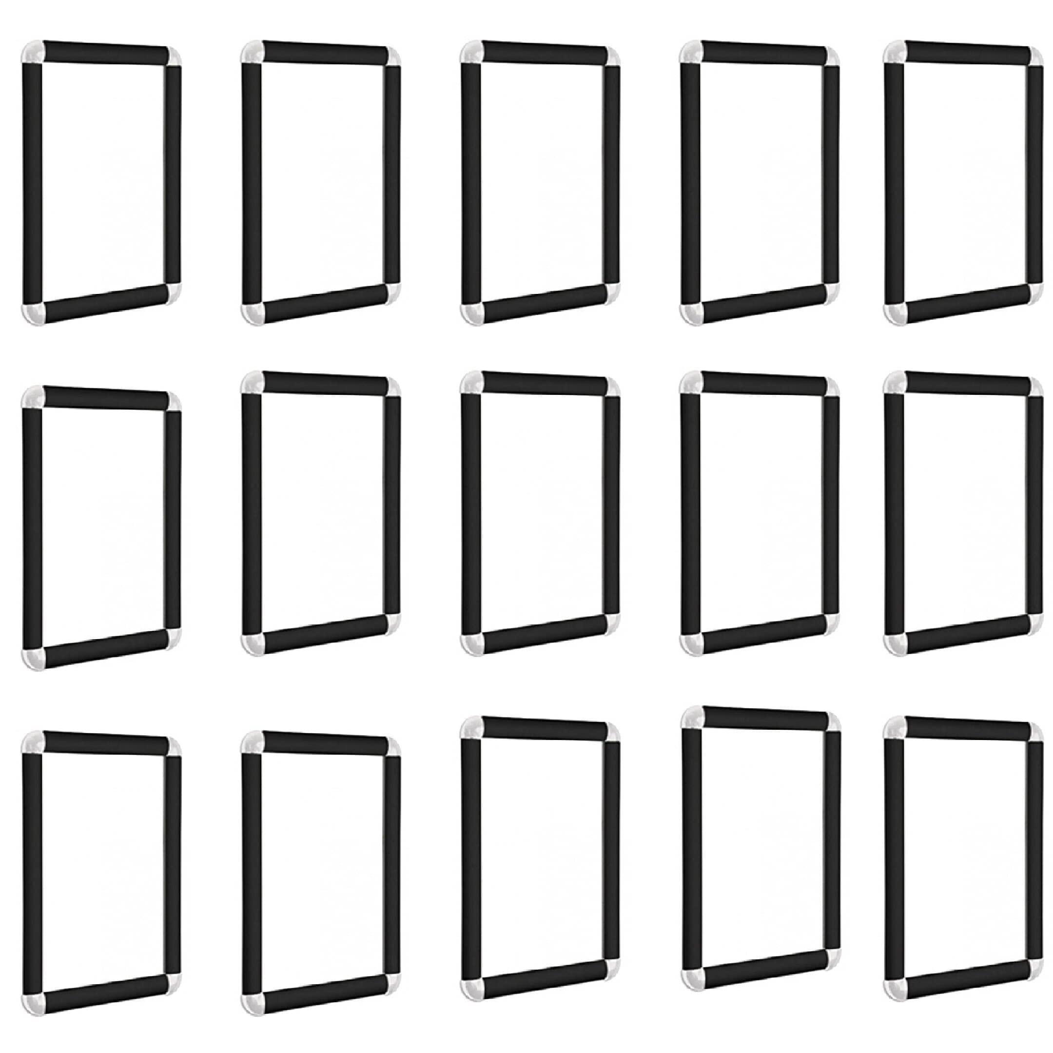 BLACK Snap Frame with Rounded Corners in 5 Sizes A0, A1, A2, A3, & A4 (15 X BLACK A4)