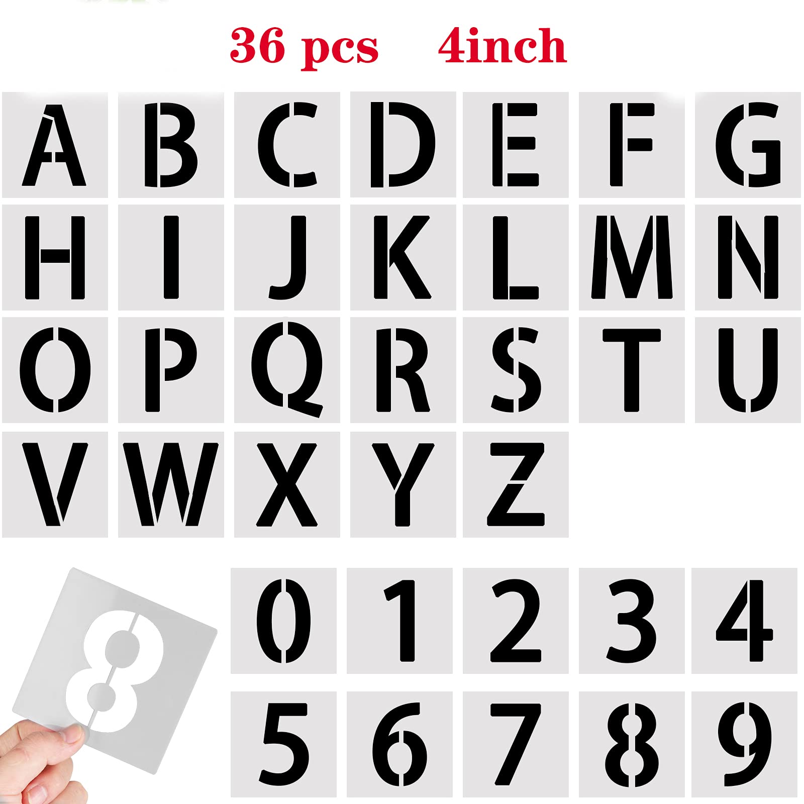 Buy 36 PCS Plastic Reusable Alphabet Stencils Letter and Number