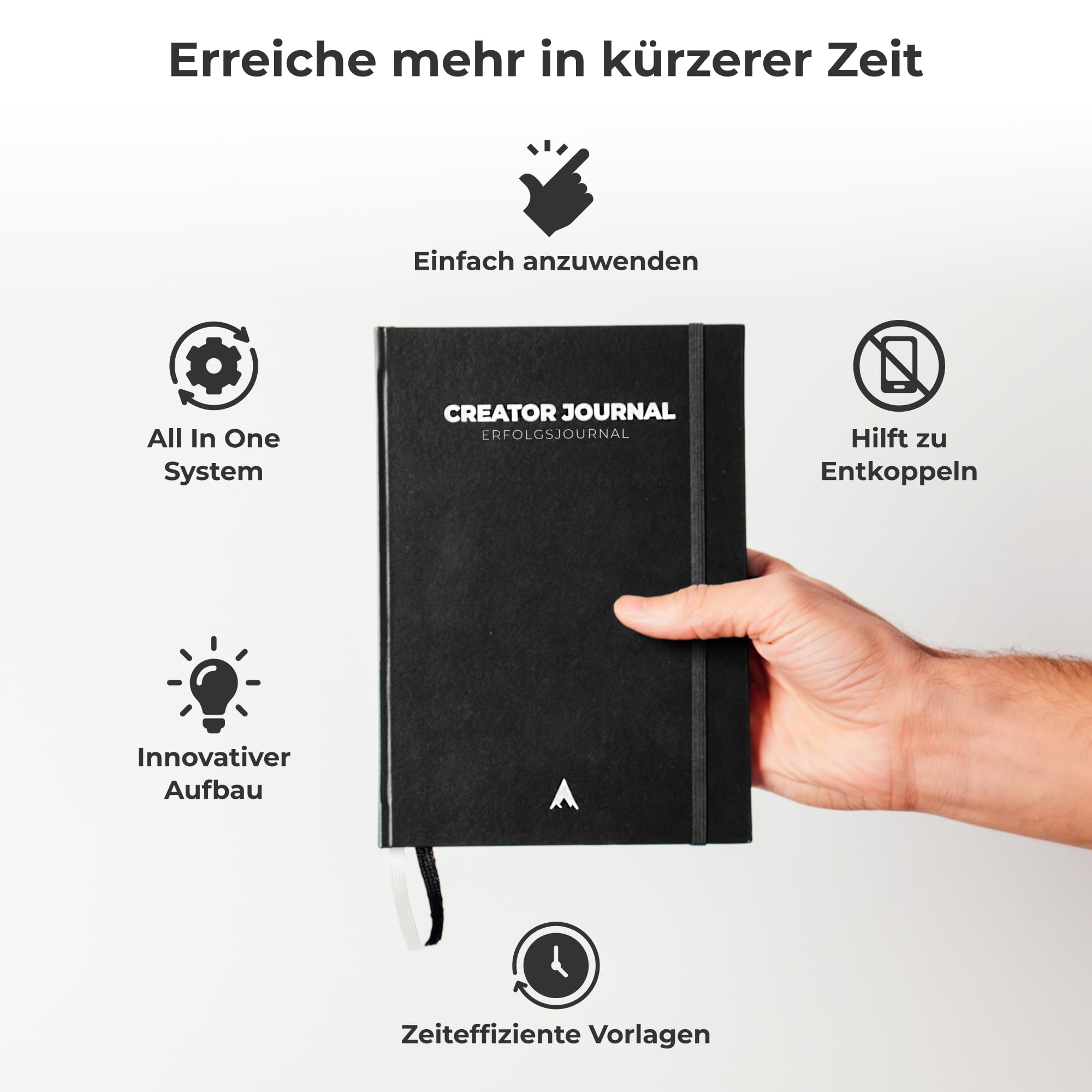 Erfolgsjournal [ORIGINAL] - Journal Buch für Fokus, Struktur & Motivation (inkl. Videokurs) Tagebuch für Erwachsene, Planer, Book Journal, Tagesplaner (Schwarz)