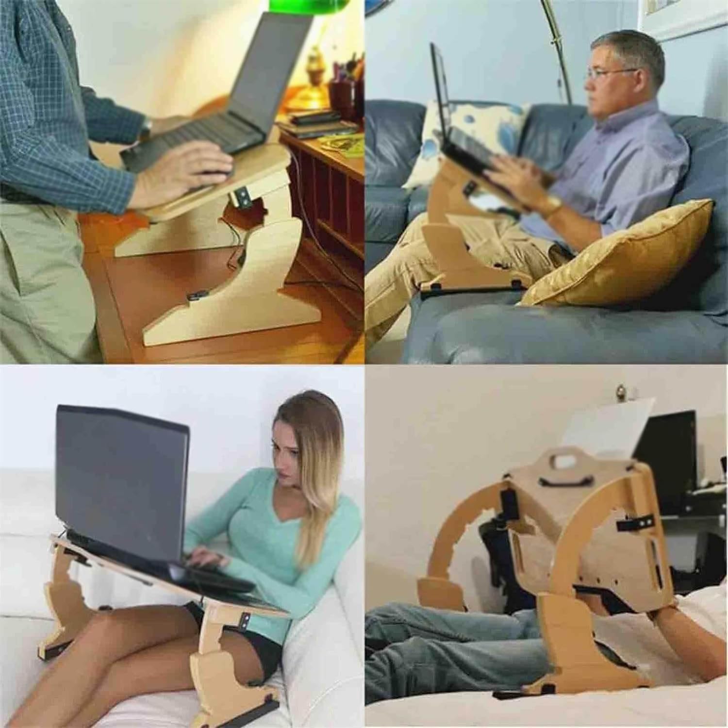 Scrivania per Laptop, vassoi da Letto per scrivanie, Supporto per Laptop Regolabile in Altezza e Angolo di Visione, per Laptop e Scrittura sul Divano (B)
