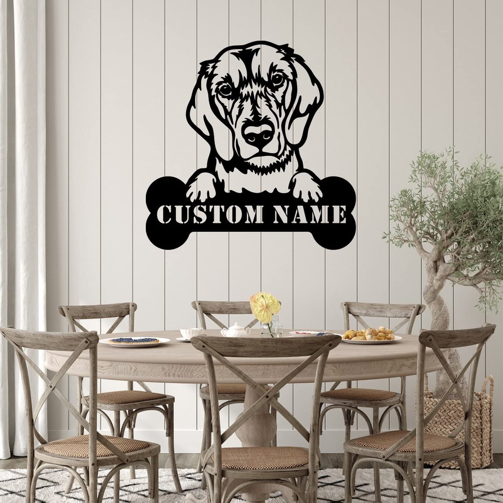Yelolyio Regalo per il proprietario di un cane Golden Retriever Targa personalizzata Nome dell'animale domestico Targa in metallo Decorazione per la casa del cane Decorazione per gli amanti degli