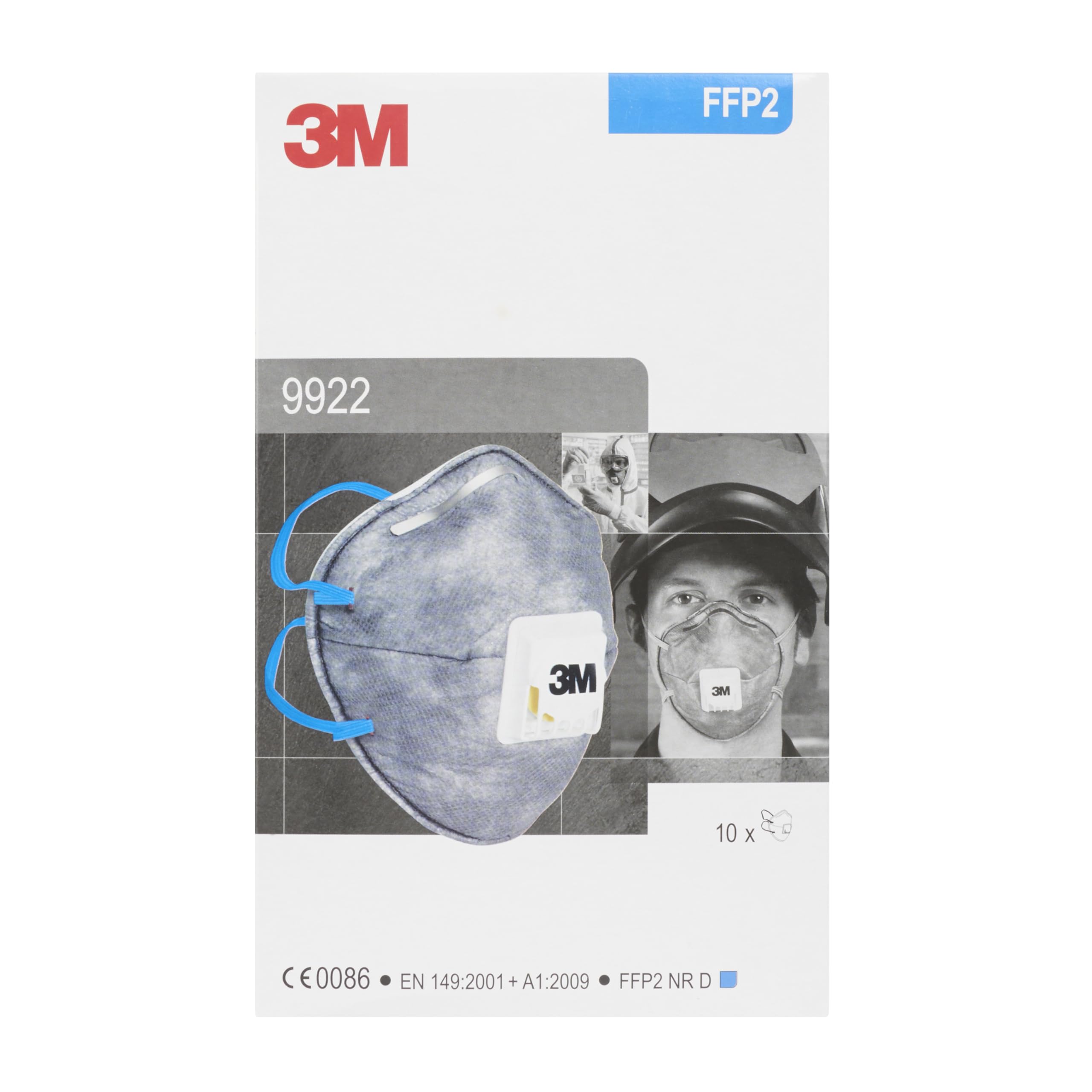 3M™ Respiratore monouso 9922, con carboni attivi (per Vapori Organici), FFP2 NR D, con valvola